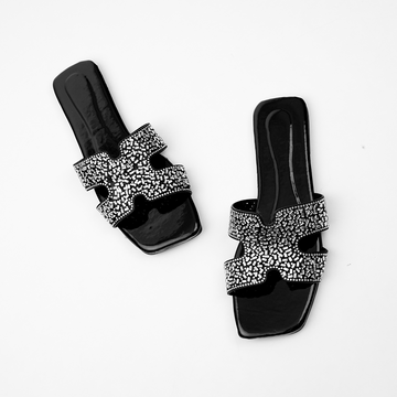 Crystal H Slides Black