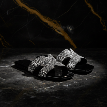 Crystal H Slides Black - Premium Aesthetic