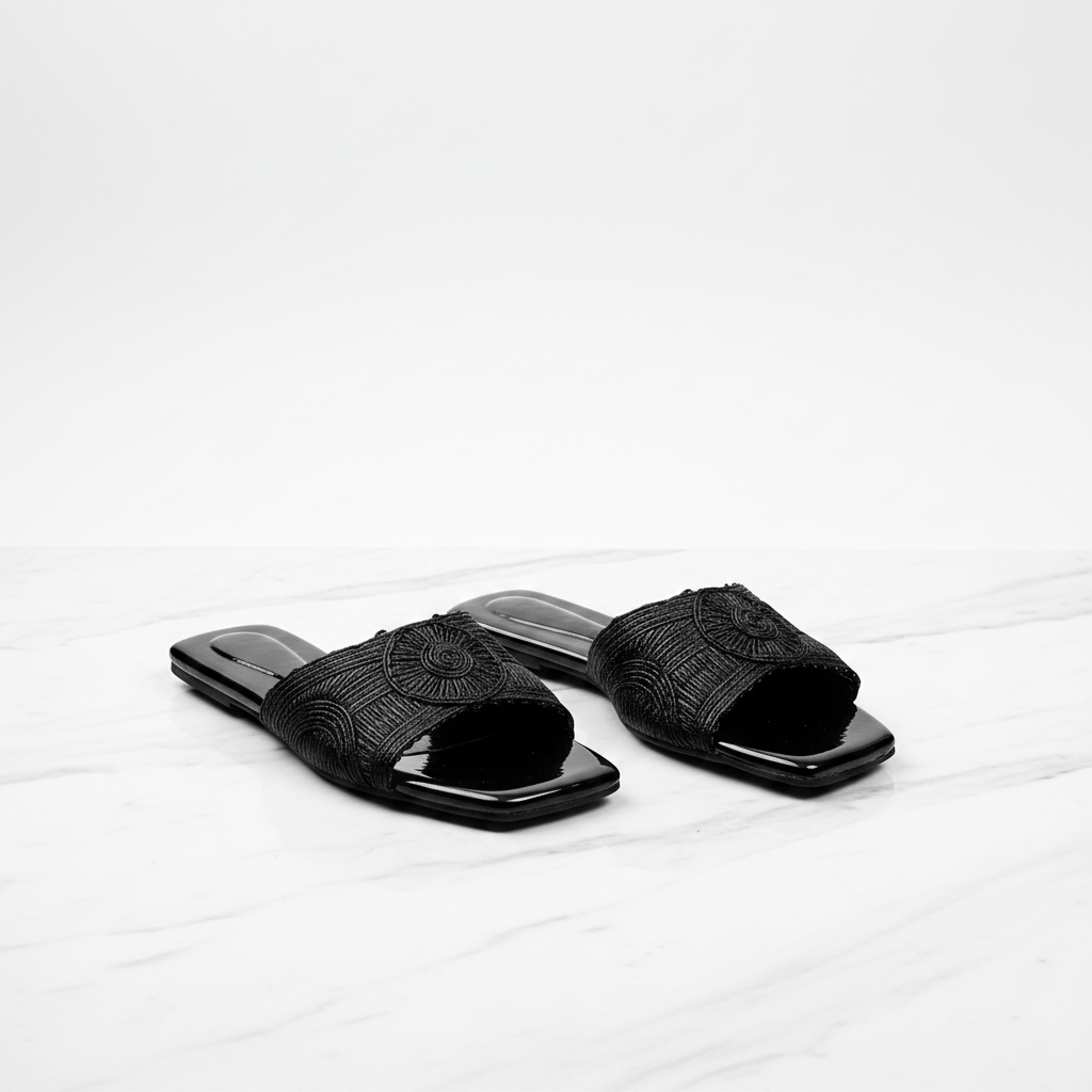 Floral Cord Slides - White Marble