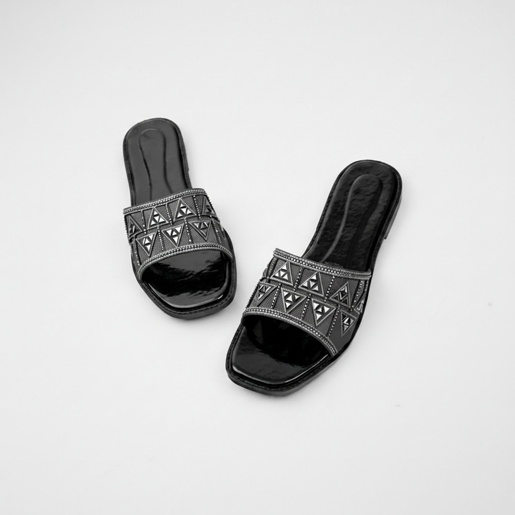 Luxe Flats Black - side by side view